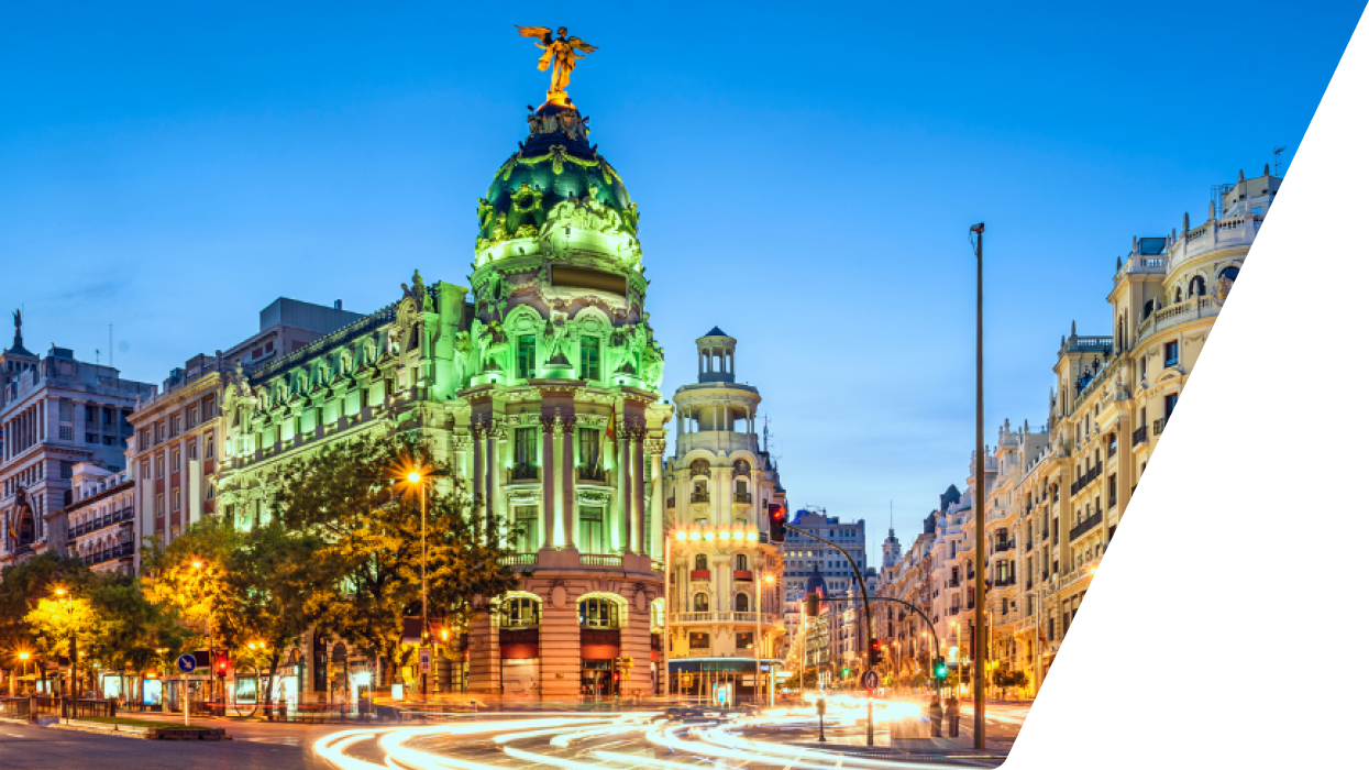 Large building in Spain in the evening